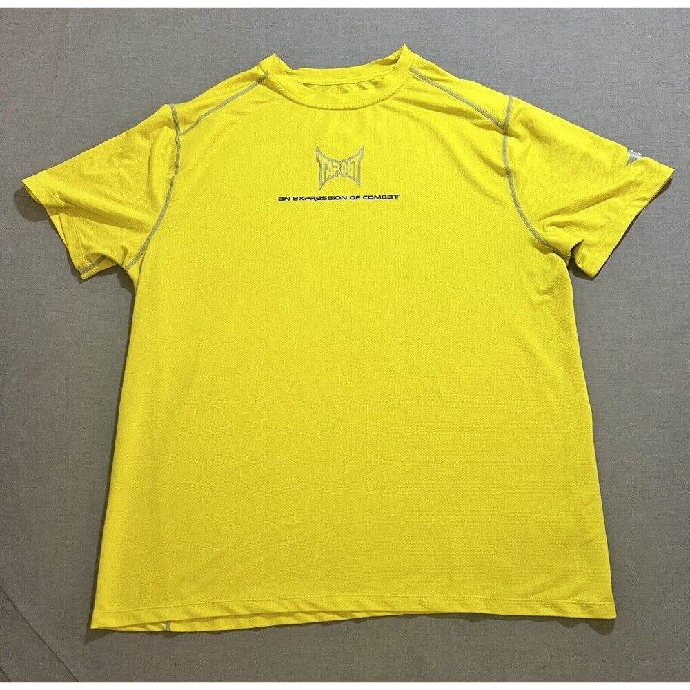 TAPOUT COMPRESSION  AN‎ EXPRESSION OF COMBAT SHIRT MENS XXL YELLOW SHORT SLEEVE.